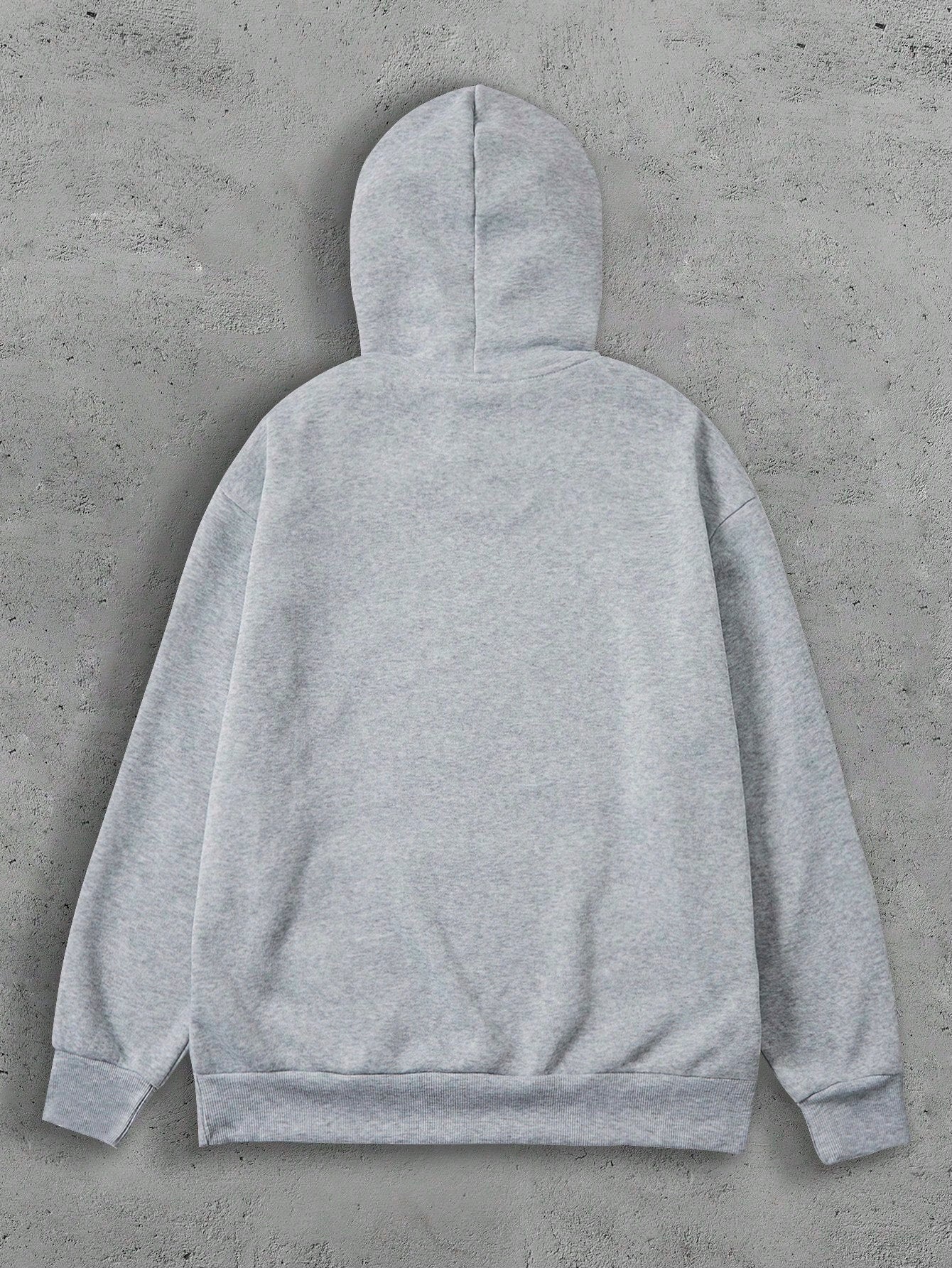 Manfinity Dauomo Men'S Character Letter Print Drawstring Hooded Sweatshirt